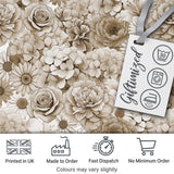 Vintage Sepia Floral Bouquet Seamless Pattern with Roses Peonies and Daisies Digital Print Fabric by the Metre UK Sewing Quilting Textile
