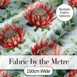Coral Protea Flowers on Soft Mint Background Seamless Botanical Pattern Digital Print Fabric by the Metre UK Sewing Quilting Textile