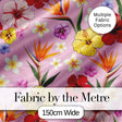 Tropical Hibiscus Bird of Paradise Seamless Pattern Blush Background Digital Print Fabric by the Metre UK Sewing Quilting Textile