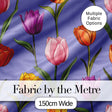Elegant Tulip Floral Seamless Pattern Purple Background Spring Flowers Digital Print Fabric by the Metre UK Sewing Quilting Textile