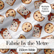 Cute Kawaii Cookies and Milk Seamless Pattern Sweet Treats Digital Print Fabric by the Metre UK Sewing Quilting Textile