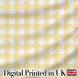 Warm Yellow And White Gingham Check Seamless Pattern Classic Fabric Digital Print Fabric by the Metre UK Sewing Quilting Textile