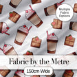 Cute Chocolate Bars and Creamy Milkshakes with Strawberries Seamless Pattern Digital Print Fabric by the Metre UK Sewing Quilting Textile