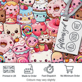 Cute Cartoon Cakes Donuts and Milkshakes with Pastel Colors Seamless Pattern Digital Print Fabric by the Metre UK Sewing Quilting Textile