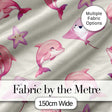 Cute Pink Dolphin Stingray Starfish Ocean Creatures Light Beige Background   Digital Print Fabric by the Metre UK Sewing Quilting Textile