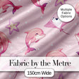 Pink Dolphin Stingray Starfish Ocean Creatures Soft Blush Polka Dot Background Digital Print Fabric by the Metre UK Sewing Quilting Textile