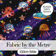 Kid Scuba Diver Submarine Jellyfish Ocean Animal Purple Bubble Background Digital Print Fabric by the Metre UK Sewing Quilting Textile