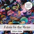 Cute Underwater Ocean Scene Mermaid Dolphin Turtle Treasure Dark  Pattern Digital Print Fabric by the Metre UK Sewing Quilting Textile