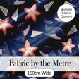 Cute Kawaii Whale Starfish Seashell Ocean Animals Navy Background  Pattern Digital Print Fabric by the Metre UK Sewing Quilting Textile