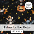 Cute Halloween Bats Sitting on Pumpkins with Stars Black Background  Pattern Digital Print Fabric by the Metre UK Sewing Quilting Textile
