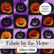 Black Orange Pumpkin Checkerboard Halloween Seamless Pattern UK Digital Print Fabric by the Metre UK Sewing Quilting Textile