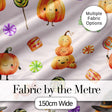 Cute Halloween Pumpkin Candy Characters Pastel Background Seamless Pattern Digital Print Fabric by the Metre UK Sewing Quilting Textile