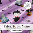 Halloween Vampire Ghost Bat Spooky Character Purple  Seamless Pattern Digital Print Fabric by the Metre UK Sewing Quilting Textile