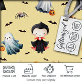 Halloween Vampire Ghost Bats Spooky Characters Warm Yellow  Seamless Pattern Digital Print Fabric by the Metre UK Sewing Quilting Textile