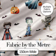 Halloween Zombie Mummy Vampire Bat Spooky Neutral  Seamless Pattern Digital Print Fabric by the Metre UK Sewing Quilting Textile