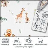 Safari Animals Giraffe Lion Zebra on Light Grey  Seamless Pattern Digital Print Fabric by the Metre UK Sewing Quilting Textile