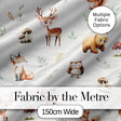 Forest Animals Bear Deer Fox Owl Raccoon on Light Grey  Seamless Pattern Digital Print Fabric by the Metre UK Sewing Quilting Textile