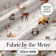 Forest Animals Bear Deer Fox Owl Raccoon on Neutral Cream  Seamless Pattern Digital Print Fabric by the Metre UK Sewing Quilting Textile