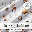 Forest Animals Deer Bear Fox Owl Raccoon on Light Grey  Seamless Pattern Digital Print Fabric by the Metre UK Sewing Quilting Textile