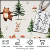 Bear Bunny Squirrel Trees Mushrooms Butterfly Soft Neutral  Seamless Pattern Digital Print Fabric by the Metre UK Sewing Quilting Textile