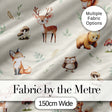 Woodland Deer Bear Fox Owl Raccoon Leaves Mushrooms Cream  Seamless Pattern Digital Print Fabric by the Metre UK Sewing Quilting Textile