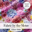 Elegant Pink Floral Roses Peony Hydrangea Seamless Pattern Digital Print Fabric by the Metre UK Sewing Quilting Textile