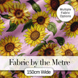 Bright Yellow Sunflower Soft Pink Background Seamless Pattern Digital Print Fabric by the Metre UK Sewing Quilting Textile