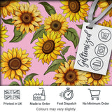Bright Yellow Sunflower Soft Pink Background Seamless Pattern Digital Print Fabric by the Metre UK Sewing Quilting Textile