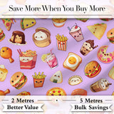 Kawaii Fast Food  Burger Sushi Taco Pizza Purple  Seamless Pattern Digital Print Fabric by the Metre UK Sewing Quilting Textile