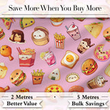 Kawaii Fast Food  Burger Sushi Taco Pizza Blush Pink  Seamless Pattern Digital Print Fabric by the Metre UK Sewing Quilting Textile