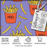 Cute French Fries Cartoon Snack Food Purple Background Seamless Pattern Digital Print Fabric by the Metre UK Sewing Quilting Textile