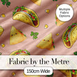 Cute Kawaii Tacos and Wraps Peach Background Seamless Pattern Digital Print Fabric by the Metre UK Sewing Quilting Textile