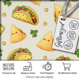 Cute Kawaii Tacos and Wraps Cream Background Seamless Pattern Digital Print Fabric by the Metre UK Sewing Quilting Textile