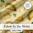 Cute Kawaii Tacos and Wraps Seamless Pattern Yellow Background Digital Print Fabric by the Metre UK Sewing Quilting Textile
