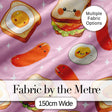 Kawaii Breakfast Eggs Sausage and Sandwich Bright Pink  Seamless Pattern Digital Print Fabric by the Metre UK Sewing Quilting Textile