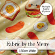 Kawaii Breakfast Eggs Sausage and Sandwich Yellow  Seamless Pattern Digital Print Fabric by the Metre UK Sewing Quilting Textile