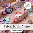 Kawaii Baking Mixer Cake and Cupcake Tools on Peach  Seamless Pattern Digital Print Fabric by the Metre UK Sewing Quilting Textile