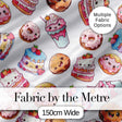 Kawaii Donut Cake Cupcake Sweet Dessert Seamless Pattern Light Grey  Digital Print Fabric by the Metre UK Sewing Quilting Textile