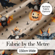 Cute Halloween Bat Pumpkin Star Night Seamless Pattern Taupe Background Digital Print Fabric by the Metre UK Sewing Quilting Textile