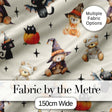 Halloween Teddy Bear Witch Cat Bat Pumpkin Seamless Pattern Cream  Digital Print Fabric by the Metre UK Sewing Quilting Textile