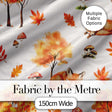 Cute Autumn Fox Leaves Mushrooms Forest Seamless Pattern Light Grey Background Digital Print Fabric by the Metre UK Sewing Quilting Textile