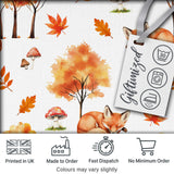 Sleeping Fox Autumn Leaves Mushrooms Forest Seamless Pattern Grey  Digital Print Fabric by the Metre UK Sewing Quilting Textile