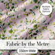 Watercolor Butterflies Green Leaves Branches Seamless Pattern Soft Pink  Digital Print Fabric by the Metre UK Sewing Quilting Textile