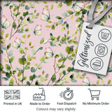 Watercolor Butterflies Green Leaves Branches Seamless Pattern Soft Pink  Digital Print Fabric by the Metre UK Sewing Quilting Textile