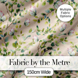 Watercolor Butterflies Green Leaves Branches Seamless Pattern Warm Beige  Digital Print Fabric by the Metre UK Sewing Quilting Textile