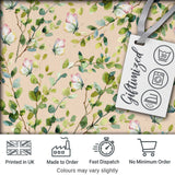 Watercolor Butterflies Green Leaves Branches Seamless Pattern Warm Beige  Digital Print Fabric by the Metre UK Sewing Quilting Textile
