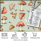 Watercolor Forest Mushrooms Toadstools Seamless Pattern Sage Green Background Digital Print Fabric by the Metre UK Sewing Quilting Textile