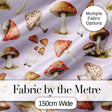 Watercolor Forest Mushrooms Toadstools Seamless Pattern Soft Lilac Background Digital Print Fabric by the Metre UK Sewing Quilting Textile