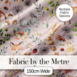 Cute Woodland Animals Rabbit Fox Butterfly Seamless Pattern Blush Background Digital Print Fabric by the Metre UK Sewing Quilting Textile
