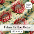 Tropical Protea Flowers Green Leaves Seamless Pattern Yellow Background Digital Print Fabric by the Metre UK Sewing Quilting Textile